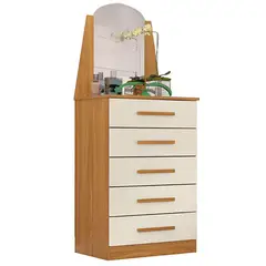 TU MESITA - Cómoda en Vertical con espejo Soledad color Duna/Blanco