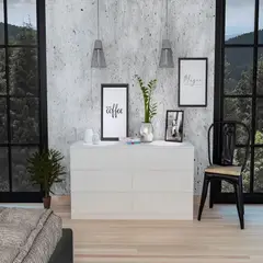 TU MESITA - Cómoda clásica 6 cajones Marshall color Blanco