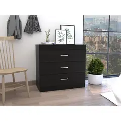TU MESITA - Cómoda clásica multiusos 3 cajones Grace Color Negro