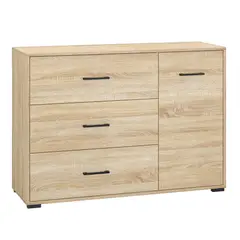 TU MESITA - Cómoda Juvenil Karol color Macadamia 3 cajones 1 puerta