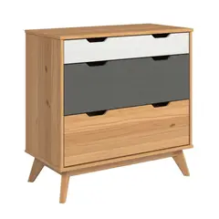 TU MESITA - Cómoda Clásica Jenna 3 cajones Multicolor