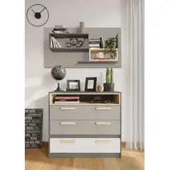 TU MESITA - Cómoda Juvenil Otero Multicolor 3 cajones