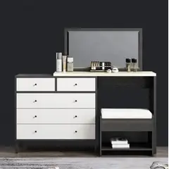 TU MESITA - Tocador Contemporáneo Arismendi Blanco-Negro 138cm