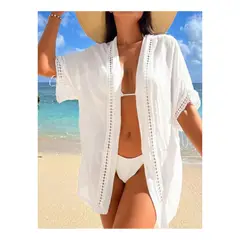 KAST PE - Camila - Salida Kimono Mujer Playa - Talla ML - Blanco