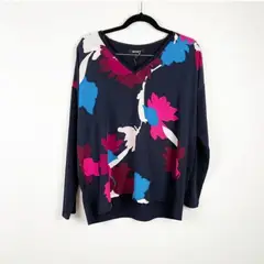 GENERICO - Top De Manga Larga Con Cuello En V Floral de la marca DKNY