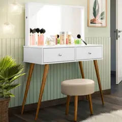 TU MESITA - Tocador Vintage Clásico con Espejo Chester Color blanco