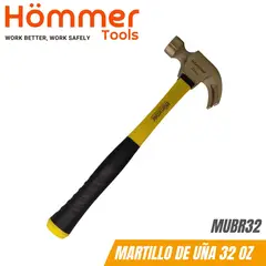 HOMMER - Martillo de Uña en Bronce, 2 Lb 32 (Oz), c/mango fibra de vidrio