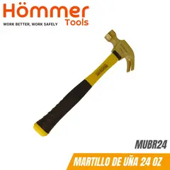 HOMMER - Martillo de Uña en Bronce, 1.5 Lb (24 Oz), c/mango fibra de vidrio