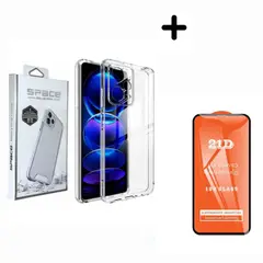 SPACE - Case Transparente Para Xiaomi Redmi MI 13T Mica de Vidrio