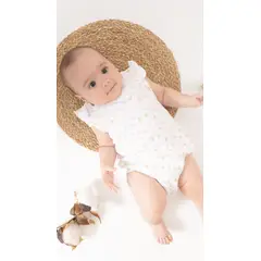 WAWA PIMA - BODY BOMBACHO FLORAL PARA BEBÉ 100% ALGODÓN PIMA