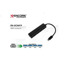 ENCORE ELECTRONICS - HUB USB TIPO-C con 4-PORT USB 3.0 BLACK