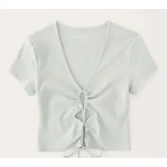 GENERICO - Abercrombie Fitch Top corto acanalado con cordones