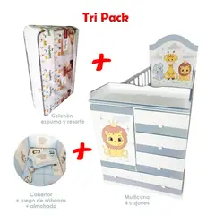 GENERICO - Cuna + cobertor + colchón modelo safari