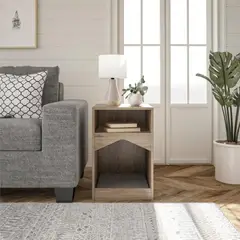 TU MESITA - Mesa Auxiliar con Cama para Mascota Bler Marrón 61cm