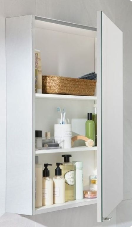 mueble organizador gabinete con espejo blanco