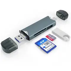 OEM - Lector de tarjetas 6 en 1 OTG Memorias SD -TF USB 3.0 /Tipo C /USB