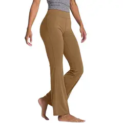 ZIMRAHYG - Pantalones de fitness de piernas anchas elásticas femeninas