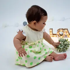 WAWA PIMA - VESTIDO MINI TROPICAL PARA BEBE NIÑA 100% ALGODÓN PIMA