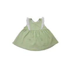 WAWA PIMA - VESTIDO MINI CUADRIVERDE PARA BEBE NIÑA 100% ALGODÓN PIMA