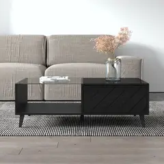 TU MESITA - Mesa de Centro Moderna 1 cajón Dafne color Negro
