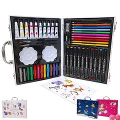 GENERICO - Set de Arte Plumones Lápices Crayolas Acuarelas de Colores 68 pzs Aleatorio