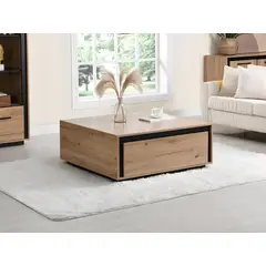 TU MESITA - Mesa de Centro Moderna 2 cajones Tefy color Macadamia