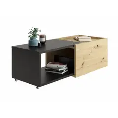 TU MESITA - Mesa de Centro Expandible Mario color Negro/Haya