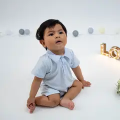 WAWA PIMA - ENTERIZO SHORT CAMISERO PARA BEBÉ 100% ALGODÓN PIMA