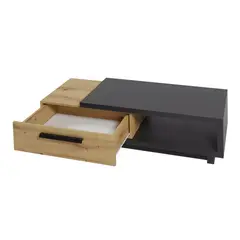 TU MESITA - Mesa de Centro 1 cajón Aura color Negro/Macadamia