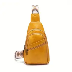 SIIHENRRY - - Mochila cruzada de Cuero Vegano PG-806-PU-YLW Amarillo