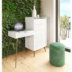 TU MESITA - Tocador Moderno con 5 cajones Eliane color Blanco