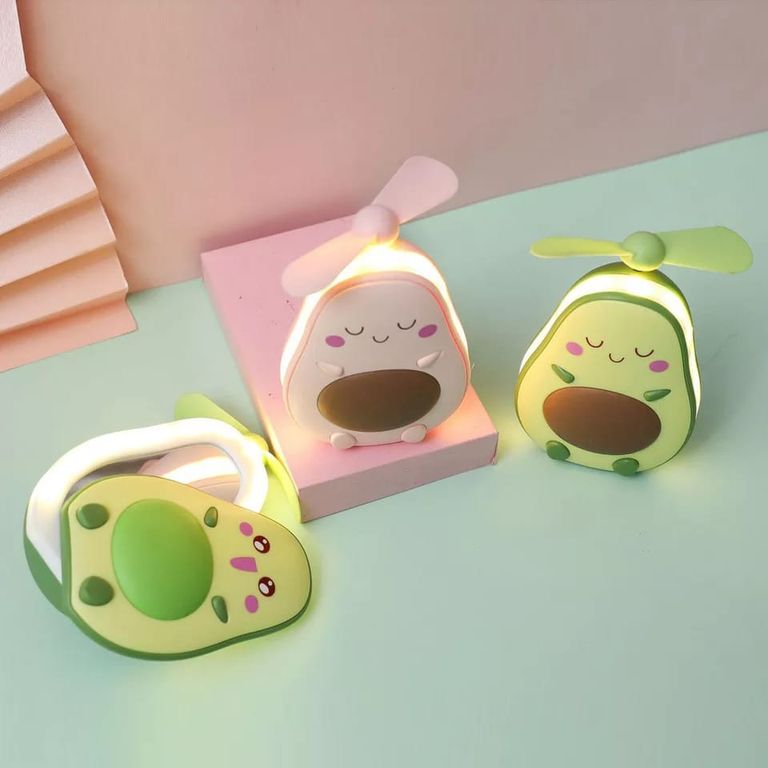 MINI VENTILADOR KAWAI PORTATIL RECARGABLE Y MAKE UP