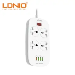 LDNIO - SC4407 4 Power Socket Blanco Extensión Tomacorriente USB QC 3.0