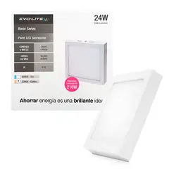 EVOLITE - Plafon led panel 24w cuadrado sobreponer CALIDO