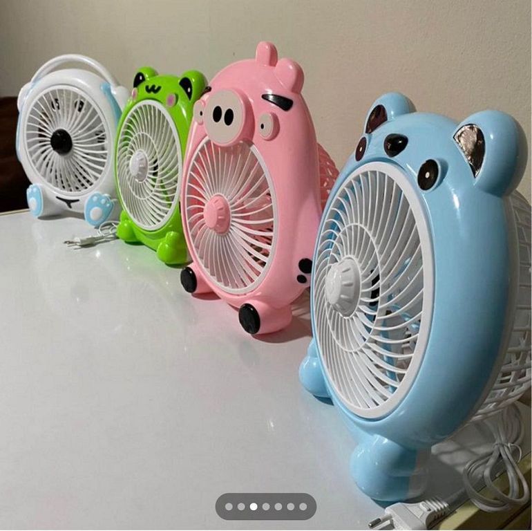 Ventilador de Escritorio Electrico Kawaii Sapito Rosado