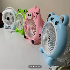 GENERICO - Ventilador de Escritorio Electrico Kawaii Sapito Rosado