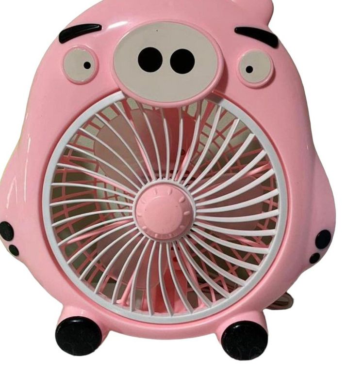 Ventilador de Escritorio Electrico Kawaii Sapito Rosado
