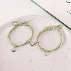 GENERICO - Pulsera brazalete tobillera para parejas montaña y mar color verde