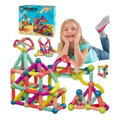 GENERICO - Juego De Bloques De Construccion Magneticos 64 Pcs Par Niños