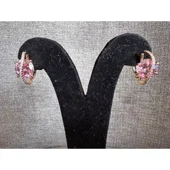 GENERICO - Aretes pendientes redondo con piedra swarovski