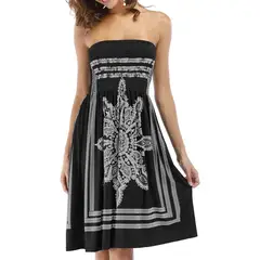 KAST PE - Salida de playa Vestido strapless modelo Rachel - Negro