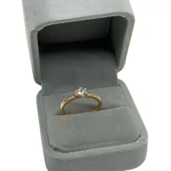 GENERICO - ANILLO COMPROMISO CON PIEDRITA INOXIDABLE TRIPLE BAÑO