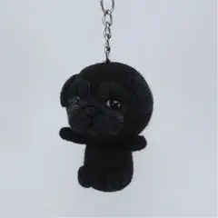 PANDA LANUDO - Llavero Perro Pug negro 5cm_.