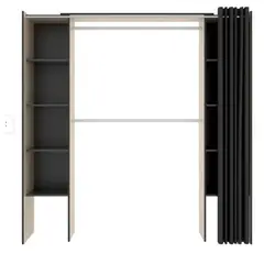 NACION MUEBLES - KIT Vestidor con Cortina modelo LIA