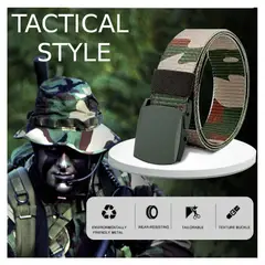 GENERICO - Cinturon Correas Camuflaje Unisex Jeans short Camuflada Ajustable