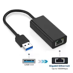 OEM - Adaptador de Red Tipo Usb 3.0 a Rj45 Gigabit Windows Mac - Negro