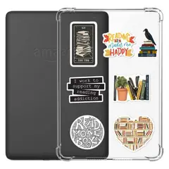 GENERICO - Funda Transparente Kindle 10th gen de 6 pulg 2019 + Stickers
