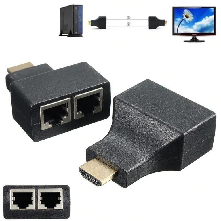 Extensor HDMI Full HD 1080P 3D por Cable de Red CAT5E CAT6