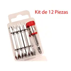 GENERICO - Punta Atornilladora Imantada PH2 Kit 12 Piezas