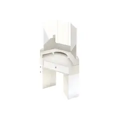 BARAKA HOME - Tocador Esquinero Rose con Espejo - Polar y Blanco